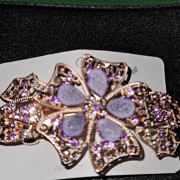 NWT Hair Clip Assessory (Purple & Gold) - Picture 4 of 11